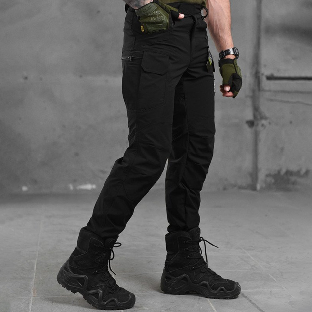 Мужские стрейчевые штаны 7.62 tactical рип-стоп черные размер L - изображение 2