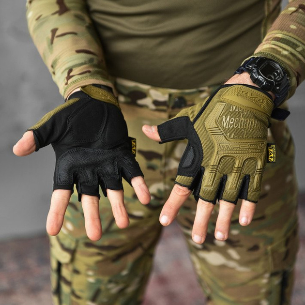 Беспалые перчатки Mechanix M-Pact Fingerless с защитными накладками койот размер XL - изображение 1