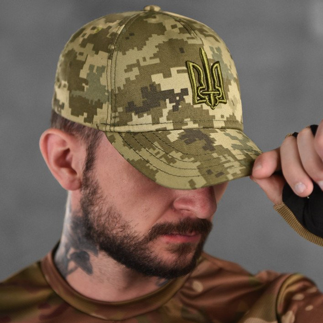 Хлопковая кепка Patriot с золотым гербом пиксель размер универсальный - изображение 1