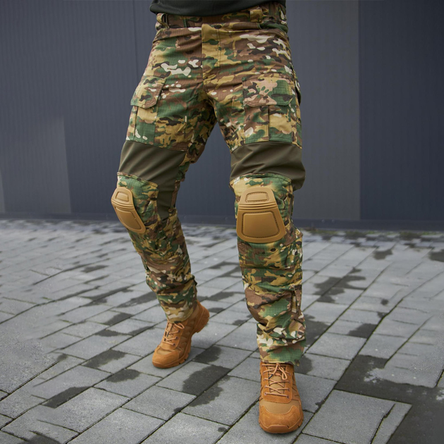 Мужские штаны рип-стоп с наколенниками и вставками FLEX мультикам размер L - изображение 1