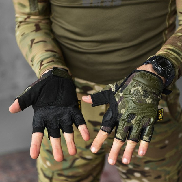 Безпалі рукавиці Mechanix M-Pact Fingerless із захисними накладками мультикам розмір L - зображення 1