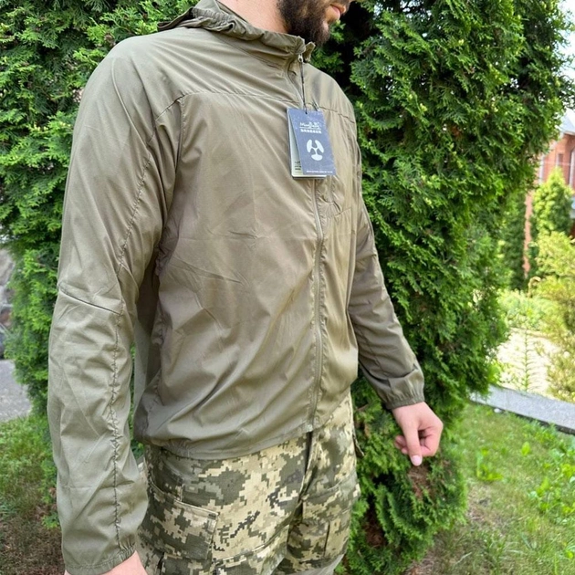 Летняя Мужская Куртка Lava с капюшоном / Легкая Ветровка олива размер 3XL - изображение 1