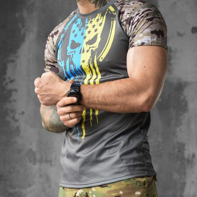 Чоловіча футболка Coolmax з принтом "Необмежено придатний" сіра розмір L - зображення 2