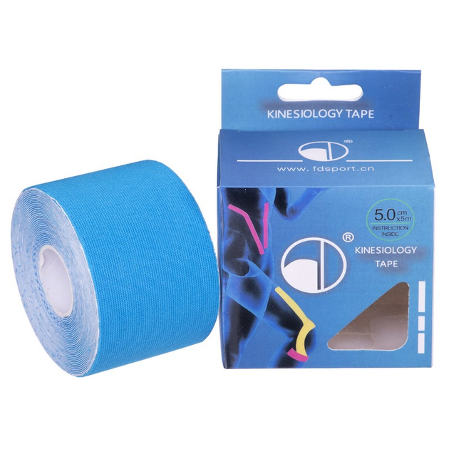 Кинезио тейп BC-4863-5 Kinesio tape эластичный пластырь в рулоне 5смх5м light blue - изображение 1
