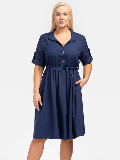 Плаття-сорочка жіноча Karko SA021 54-56 Синє (5903676043799) - зображення 1