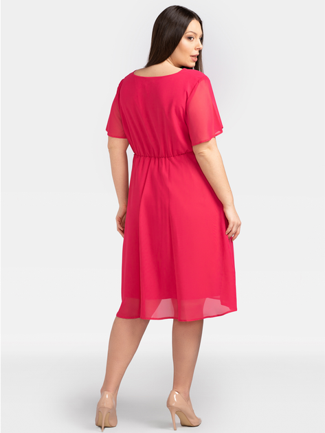 Sukienka trapezowa damska Plus Size Karko SA399 50 Różowa (5903676032373) - obraz 2