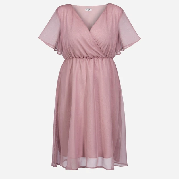 Sukienka trapezowa damska midi Karko SA400 50 Jasnoróżowa (5903676032991) - obraz 5