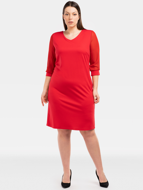 Sukienka ołówkowa damska midi Karko SA607 46 Czerwona (5903676026402) - obraz 1