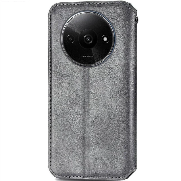 Кожаный чехол книжка GETMAN Cubic (PU) для Xiaomi Redmi A3 Серый - 00000069632_6 - изображение 2