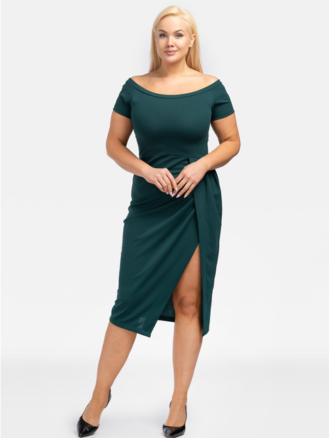 Плаття міді жіноче Karko SA718 50-52 Темно-зелене (5903676031482) - зображення 1