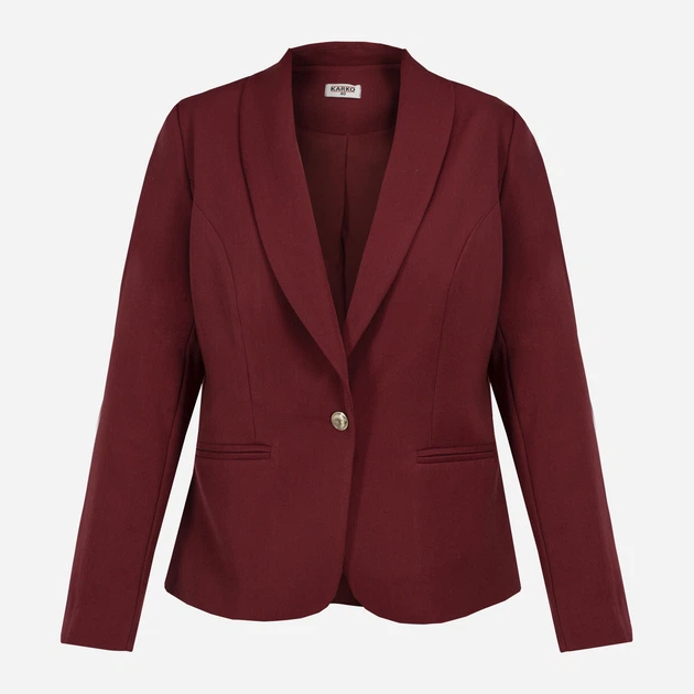 Marynarka damska Karko X294 48 Bordowa (5903676223627) - obraz 6