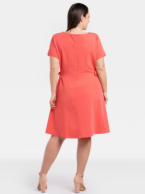 Sukienka trapezowa damska Plus Size Karko SC253 52 Koralowa (5903676222743) - obraz 2