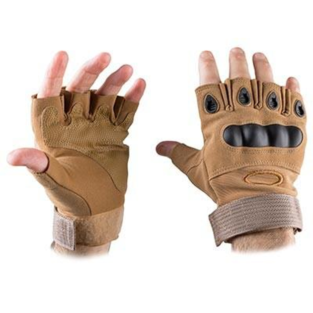 Тактичні рукавички короткі, розмір Pro L, бежевий. - изображение 1