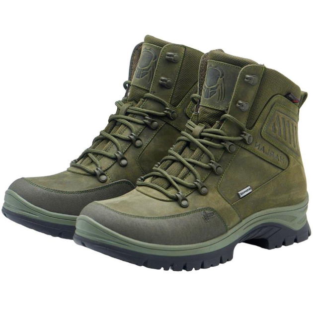 Берцы демисезонные тактические ботинки PAV 505 Harlan хаки олива кожаные с мембраной Winterfrost 43 - изображение 1