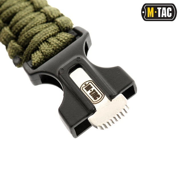 Браслет з компасом, висікачем іскор і свистком M-Tac, Olive, L. Паракорд. - Фото 4 Браслет з компасом, висікачем іскор і свистком M-Tac, Olive, L. Паракорд. - изображение 4