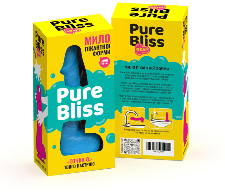Мыло член Pure Bliss Mini dick 15 см Blue (1100816040005) - изображение 3