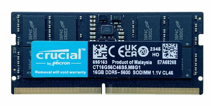 Оперативная память Crucial SODIMM DDR5 16Gb DDR5-5600 1.1V CL46
