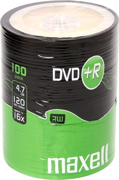 Диски Maxell DVD+R 4.7 MB 16X SP 100 шт (MXD16+) - зображення 1