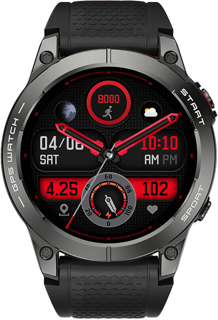 Smartwatch Manta Activ X GPS Czarny + Pasek pomaranczowy (SWA001BK) - obraz 2
