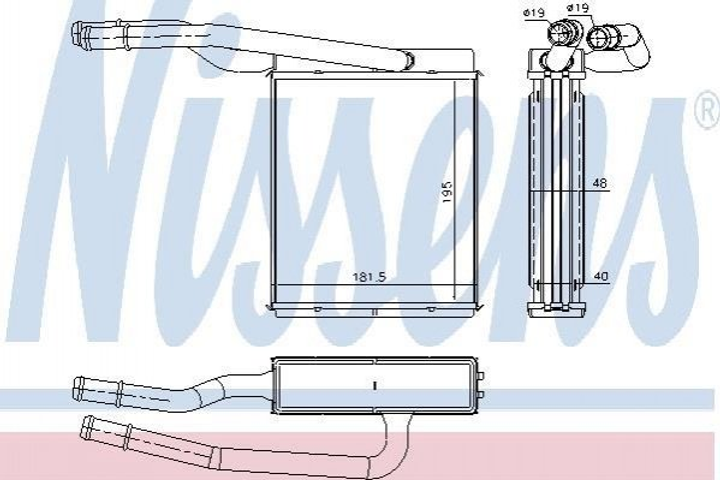 Радиатор печки NISSENS 71746 Ford Focus, Transit, Connect 1062256, 1076256, 1076262 - изображение 1