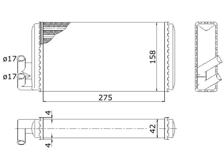 Радіатор печі STARLINE AI6052 Audi A6, 100 443819031C, 443819031B, 443819030 - зображення 1