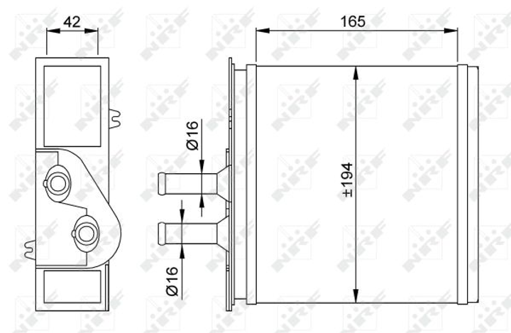 Радіатор грубки NRF 53204 Fiat Punto 46721212, 46722095, 46721123 - зображення 2