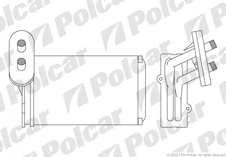 Радиатор печки Polcar 9534N8A1 Seat Cordoba, Ibiza, Toledo; Volkswagen Golf, Passat, Caddy, Vento, Polo, Jetta; Audi A3; Skoda Octavia 191819031, 191819031B, 191819031C - изображение 1