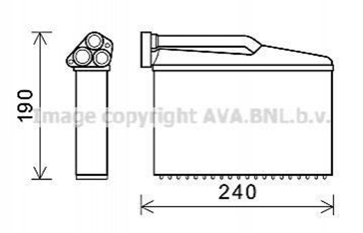 Радіатор пічки AVA COOLING BWA6541 BMW 5 Series, X5 64118385562 - зображення 1