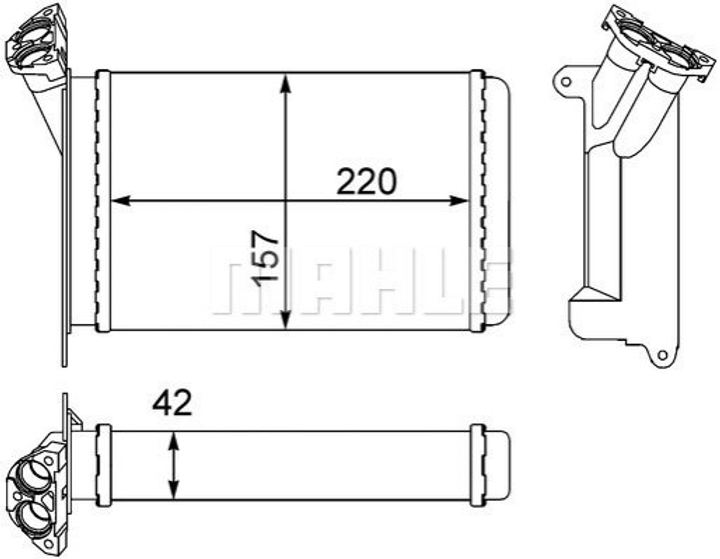 Радиатор печки MAHLE / KNECHT AH 95 000S 8391363, 64118391363, 1368875 - изображение 1