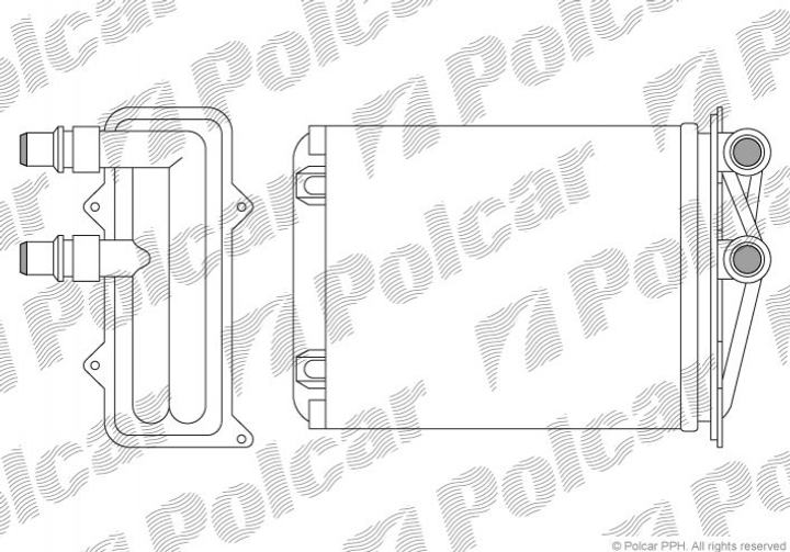 Радиатор печки Polcar 6026N81 Renault Trafic; Opel Vivaro 7701473279, 7701065763 - изображение 1