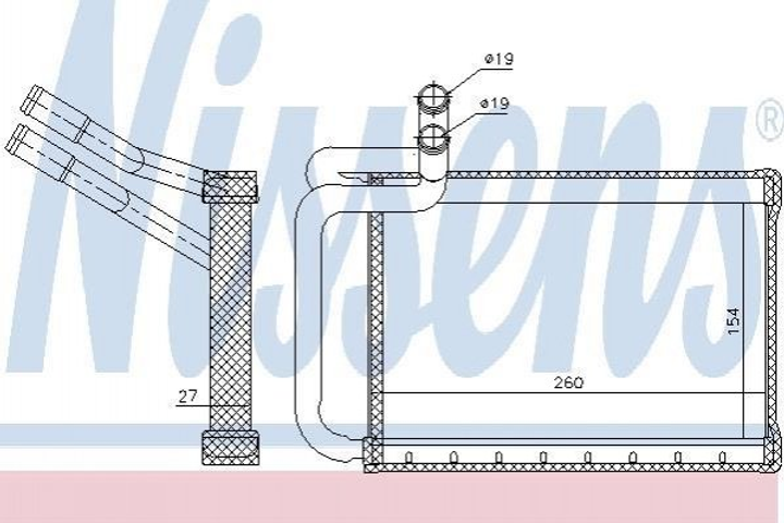 Радиатор печки NISSENS 77635 Hyundai H-1 971384H000 - изображение 1