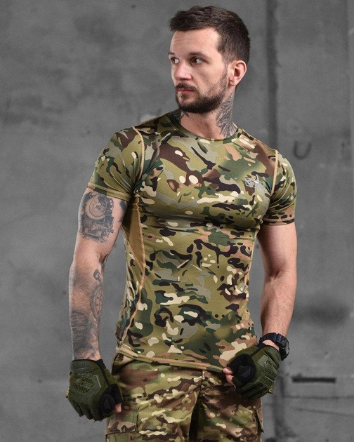 Чоловіча компресійна футболка з перфорацією мультикам ВТ1054 XL - зображення 1