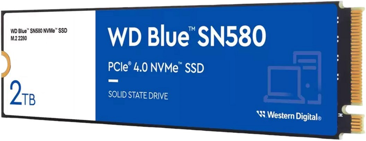 SSD диск Western Digital Blue SN580 2TB M.2 2280 NVMe PCIe 4.0 x4 3D NAND TLC (WDS200T3B0E) - зображення 2