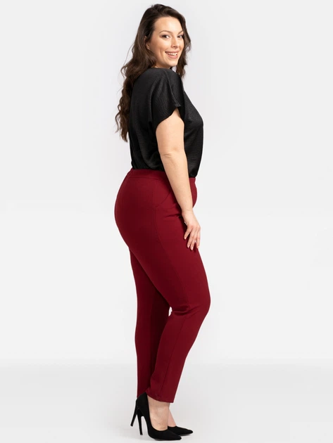 Spodnie slim fit damskie Karko Z735 46/48 Bordowe (5903676066583) - obraz 3