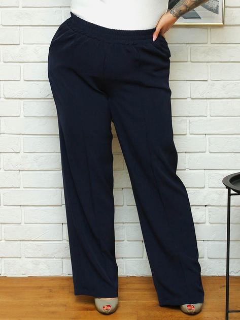 Spodnie regular fit damskie Plus Size Karko Z785 52 Ciemnoniebieskie (5903676124283) - obraz 1