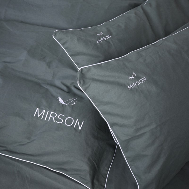 Акція на Комплект постільної білизни MirSon Ranforce Elite Corner 16-7000 "Green Grey" 143х210 см від Rozetka