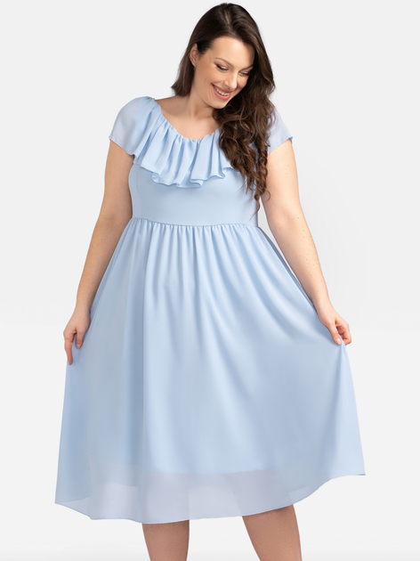 Сукня вечірня міді літня жіноча Karko SB247 54 Синя (5903676082705) - зображення 1
