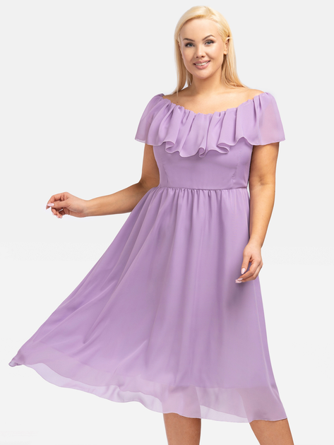 Сукня вечірня міді літня жіноча Karko SB248 54 Фіолетова (5903676082903) - зображення 1