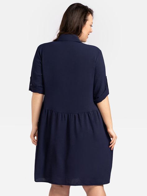 Сукня-сорочка міді літня жіноча Karko SB528 46/48 Темно-синя (5903676114048) - зображення 2