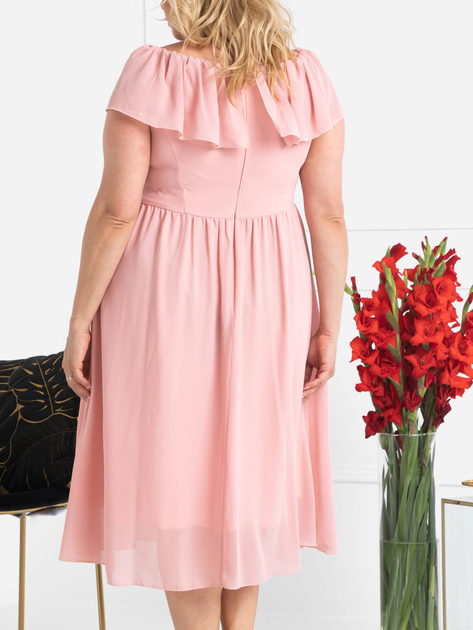 Сукня вечірня міді літня жіноча Karko SB530 42 Рожева (5903676116295) - зображення 2