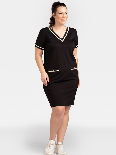 Плаття-футболка міді літнє жіноче Karko SB836 54-56 Чорне (5903676156833) - зображення 1
