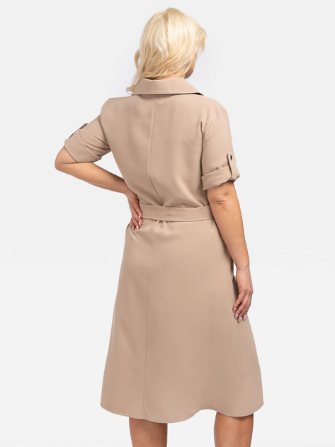 Сукня-сорочка міді літня жіноча Karko SB638 42/44 Темно-бежева (5903676126218) - зображення 2