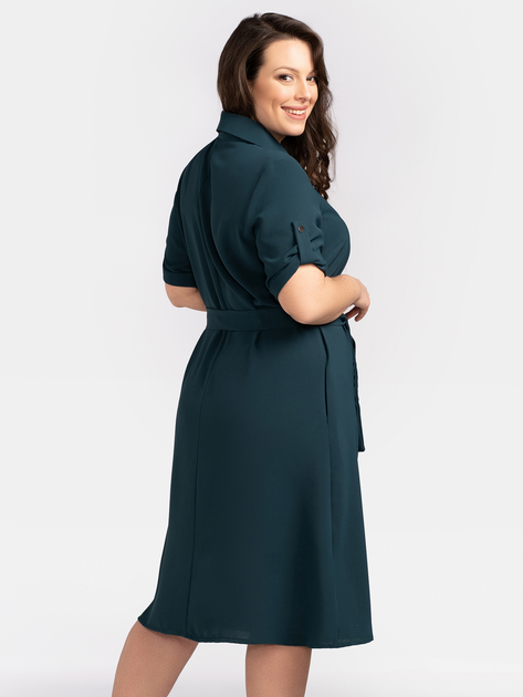 Сукня-сорочка міді літня жіноча Karko SB639 38/40 Зелена (5903676126058) - зображення 2