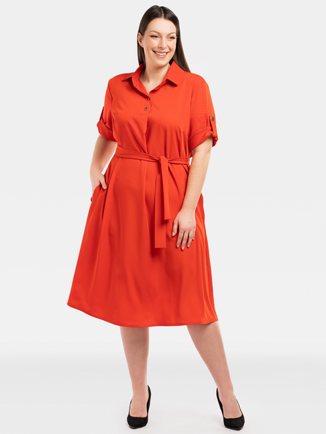 Плаття-сорочка міді літнє жіноче Karko SC113 38-40 Червоне (5903676192954) - зображення 1