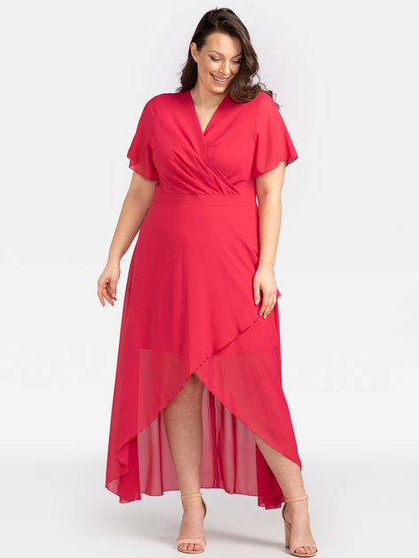Плаття на запах довге літнє жіноче Karko SA633 50 Рожеве (5903676046585) - зображення 1