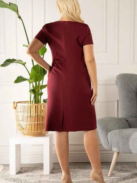 Sukienka ołówkowa damska midi Karko SC195 48 Bordowa (5903676209836) - obraz 8