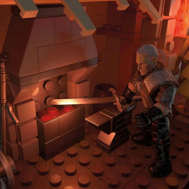 Klocki konstrukcyjne Mega Wiedźmin Geralt Greifjagd 1170 elementów (194735026050) - obraz 5