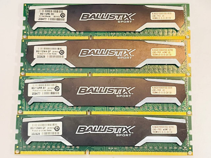 Оперативная память crucial DDR3 32Gb Kit (4*8Gb) 1600MHz PC3-12800 Б/У ...