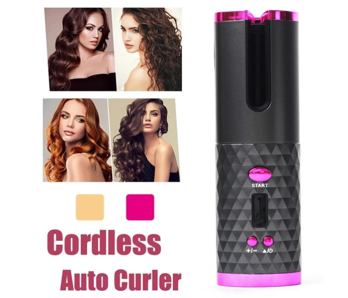 Стайлер бездротовий автобігуді Hair Curler YX-801 40W Black/Pink - зображення 2