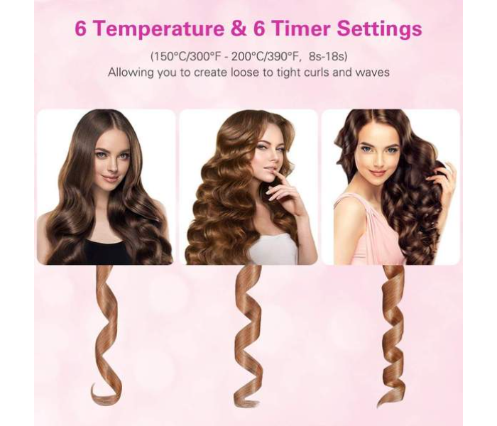 Стайлер бездротовий автобігуді Hair Curler YX-801 40W Black/Pink - зображення 3